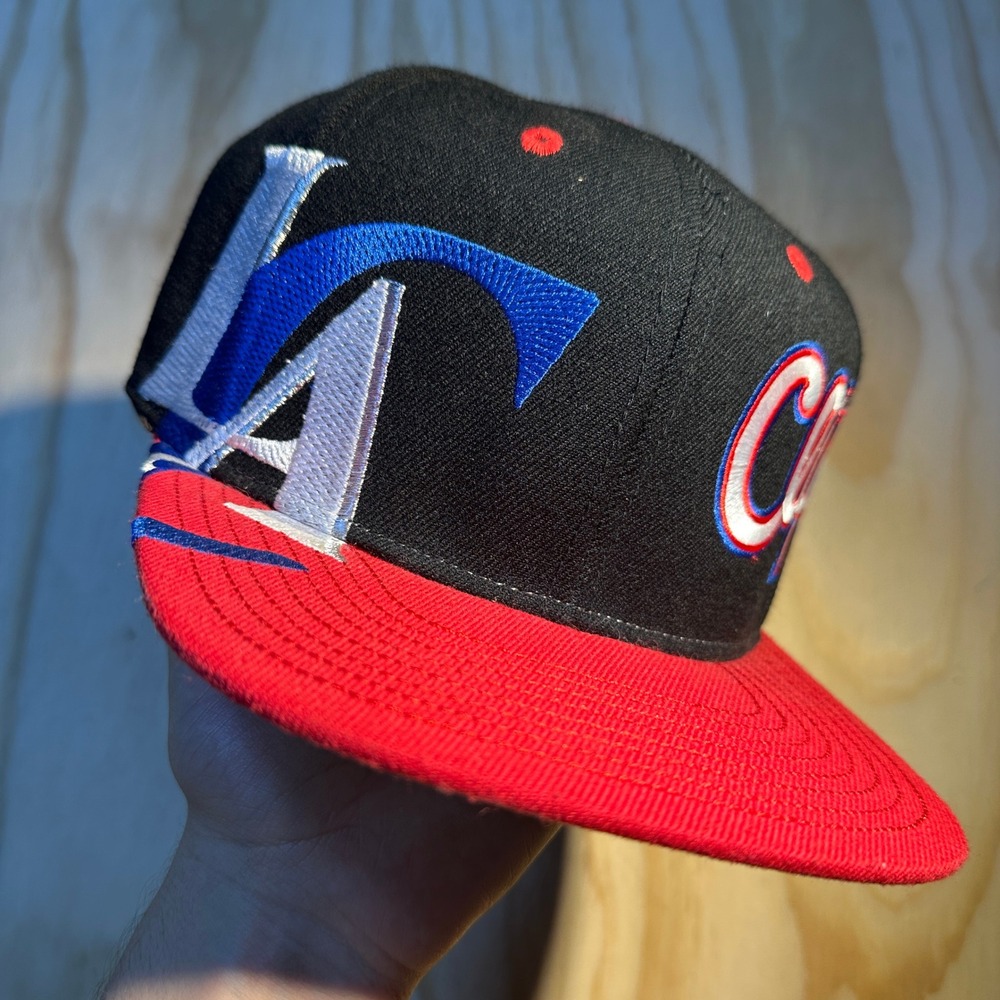 Adidas NBA Los Angeles Clippers Snapback Hat Black Red Flat Brim OSFM